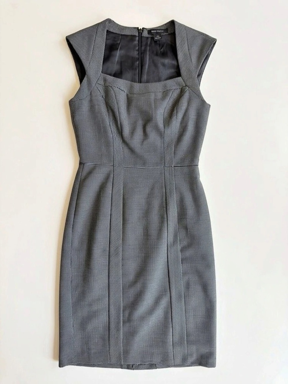 White House Black Market Houndstooth Sheath Dress Black & White Size 0